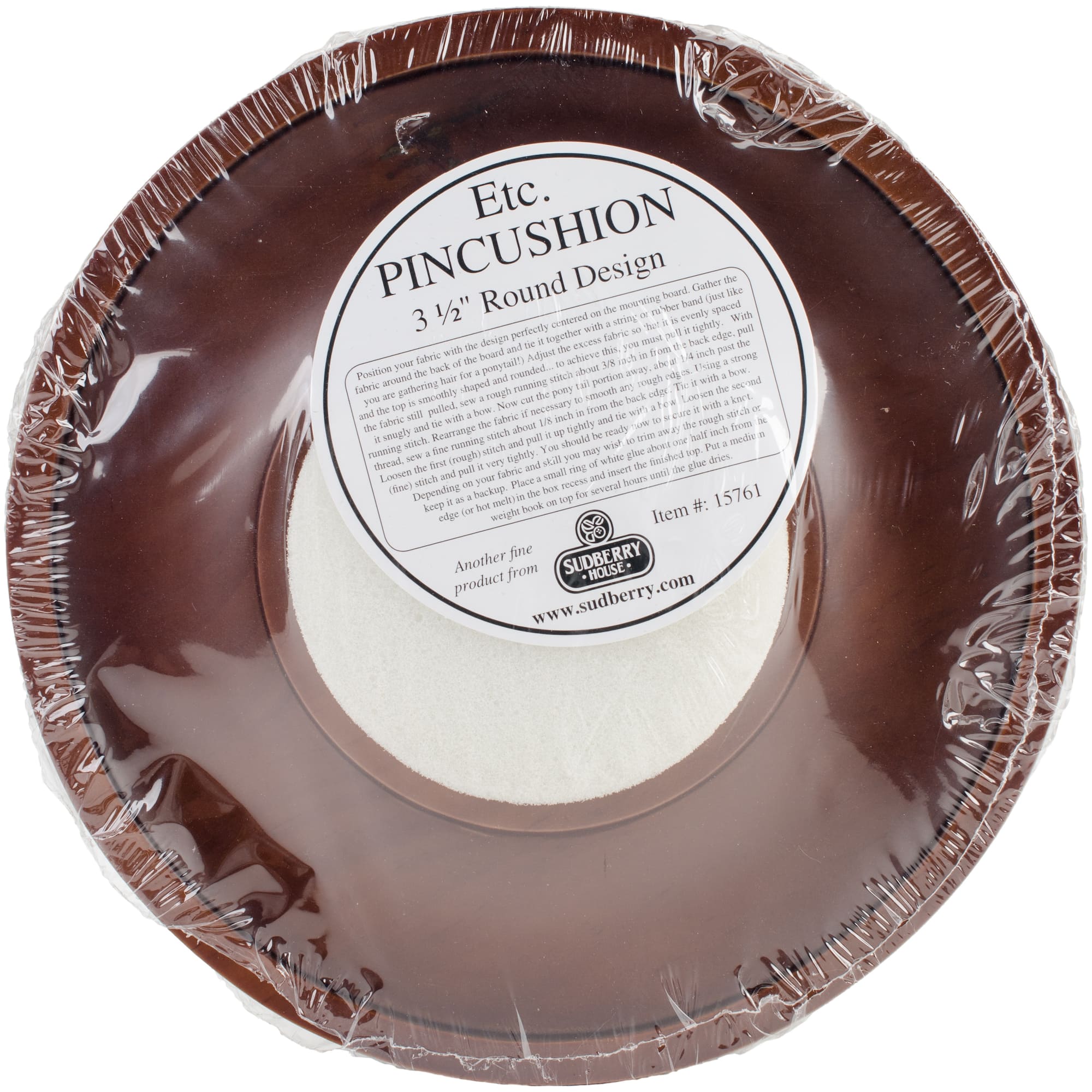 Sudberry House Mahogany Round Pincushion Tray